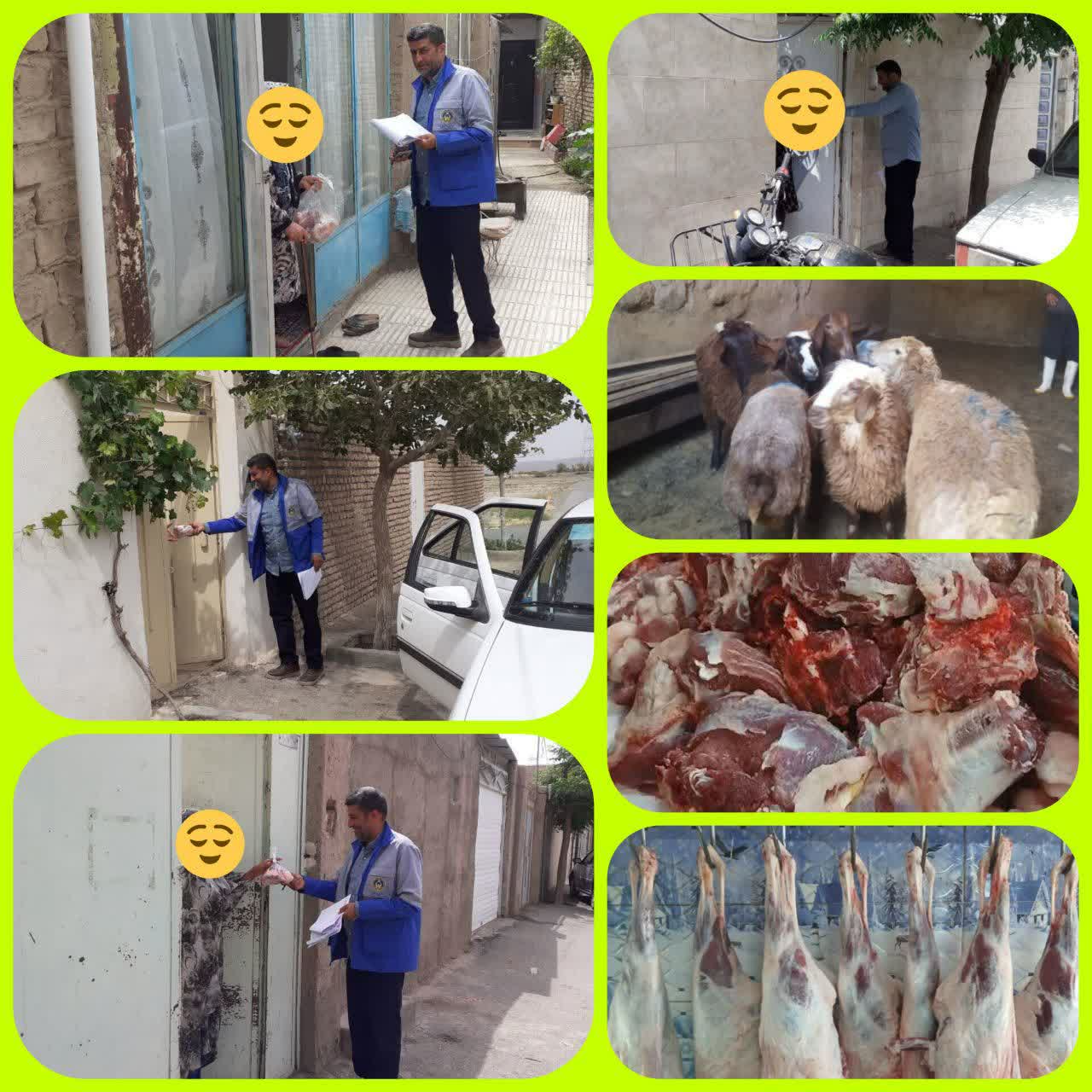 توزیع ۳۰۰ بسته گوشت قربانی بین مددجویان داورزن